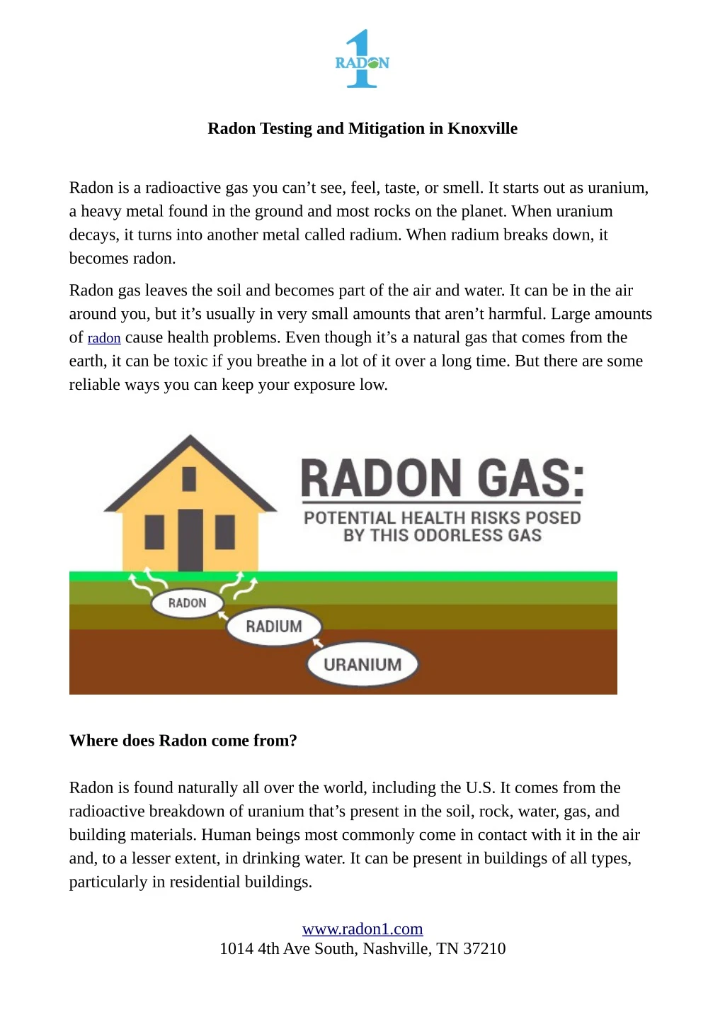 radon testing and mitigation in knoxville
