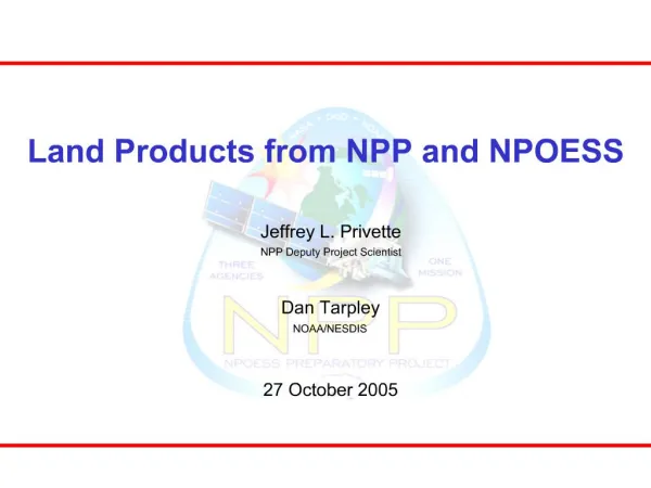 Land Products from NPP and NPOESS