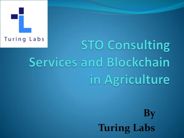 STO Consulting Services and Blockchain in Agriculture
