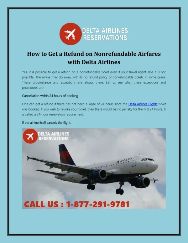 How to Get a Refund on Nonrefundable Airfares with Delta Airlines