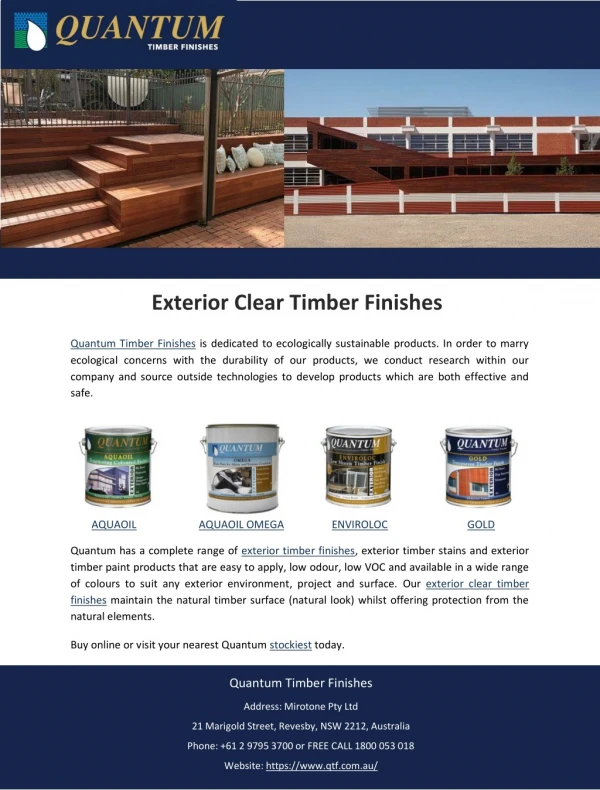 Exterior Clear Timber Finishes