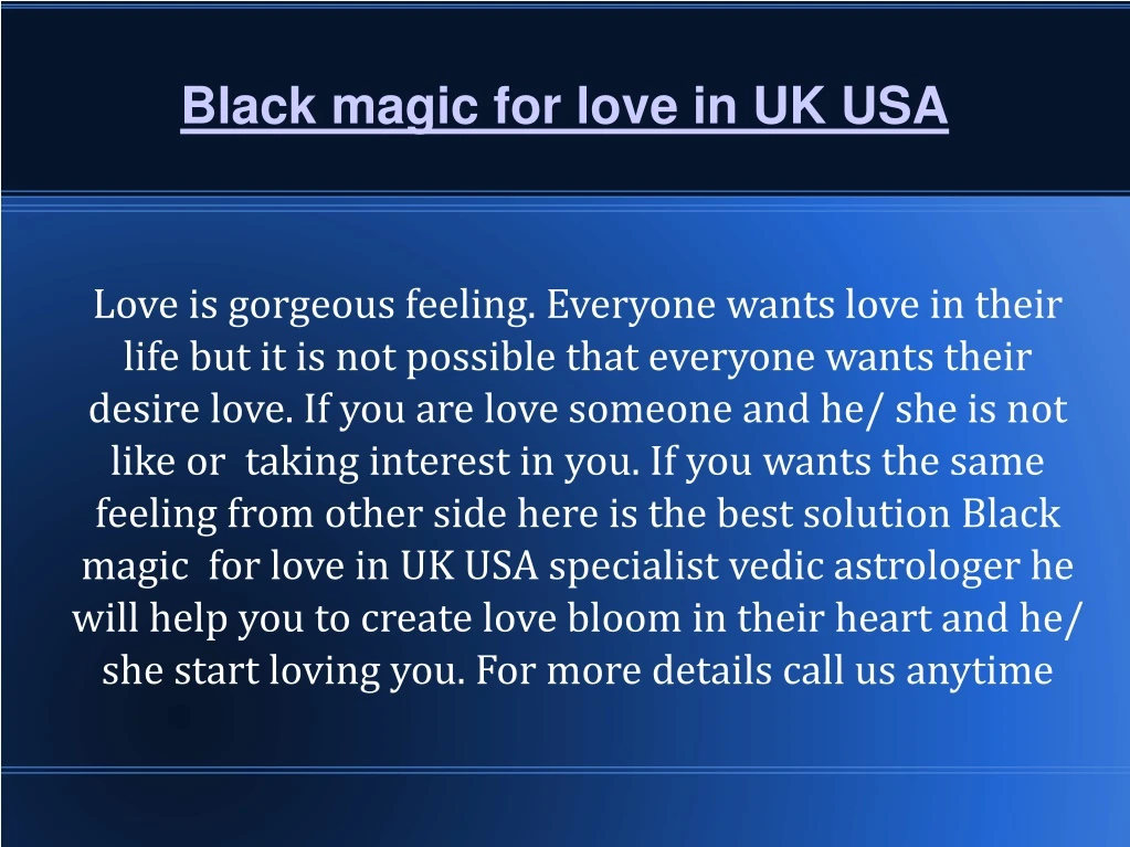 black magic for love in uk usa