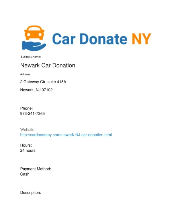Newark Car Donation