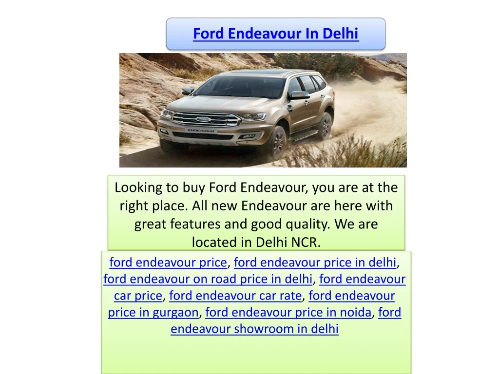 looking to buy ford endeavour
