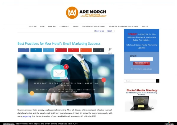 Best Practices for your Hotels email marketing success | AreMorch