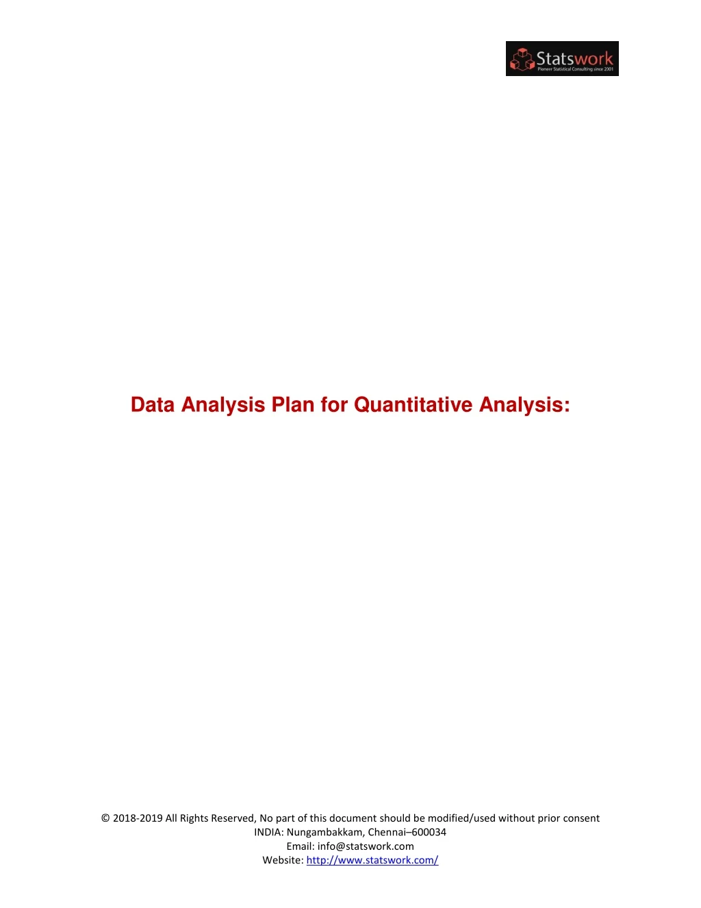 data analysis plan for quantitative analysis