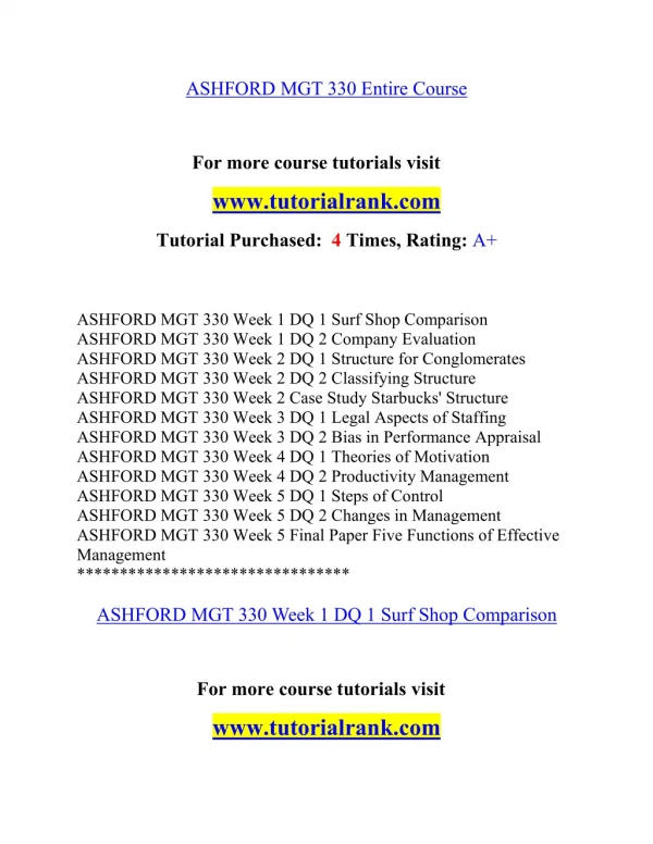 ashford mgt 330 entire course