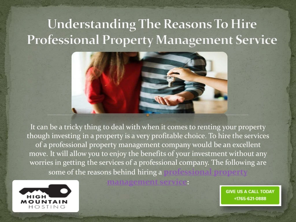 understanding the reasons to hire professional property management service