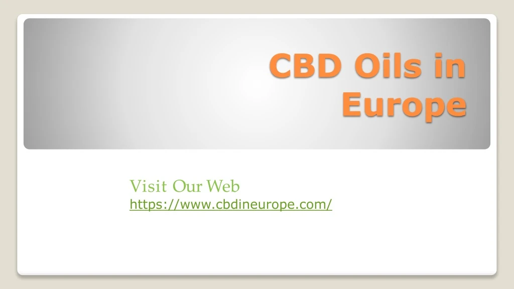 cbd oils in europe