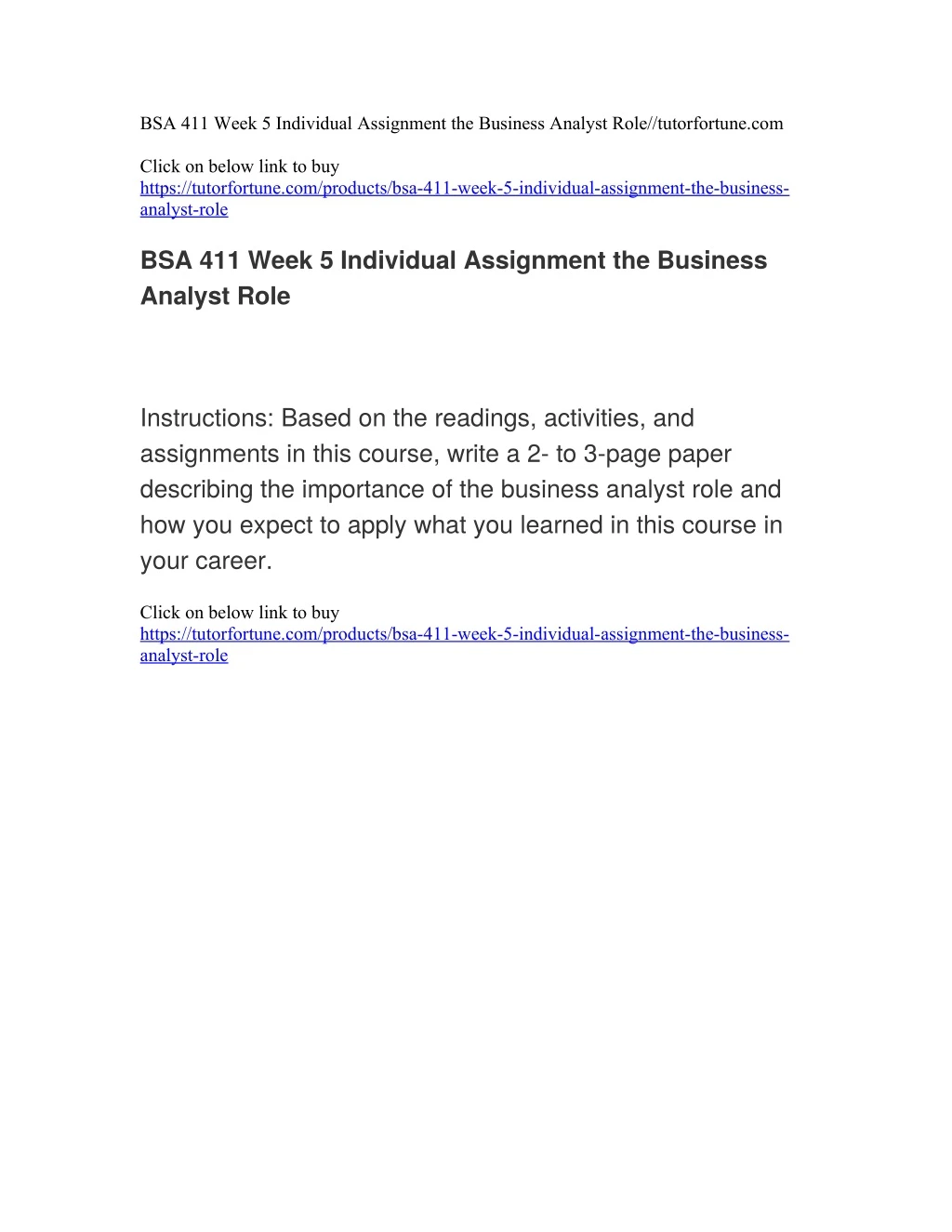 bsa 411 week 5 individual assignment the business