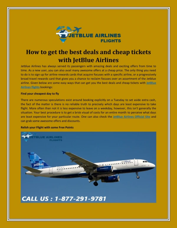 How to get the best deals and cheap tickets with JetBlue Airlines