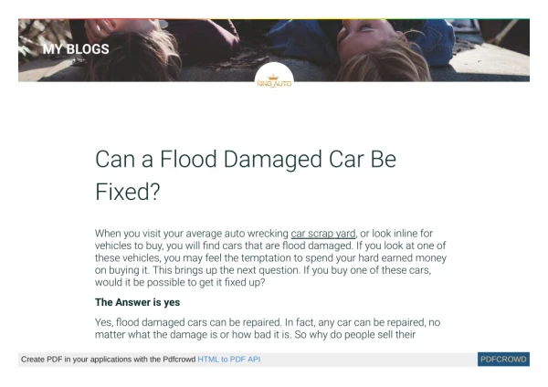Can a Flood Damaged Car Be Fixed?