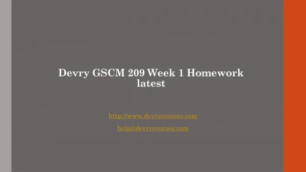 devry gscm 209 week 1 homework latest