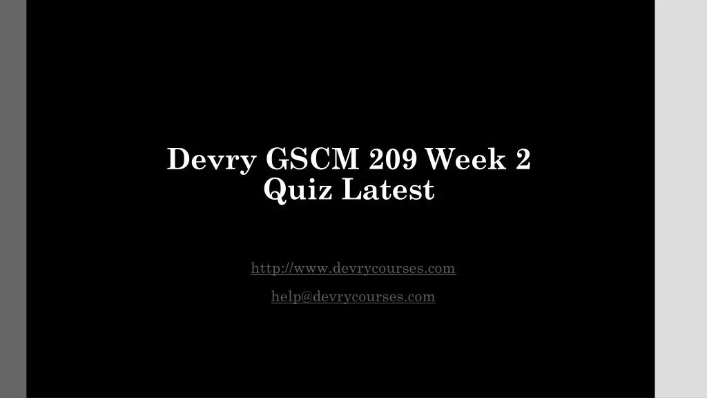 devry gscm 209 week 2 quiz latest