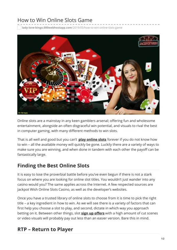 How to Win Online Slots Game