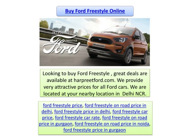 Buy Ford Freestyle Online