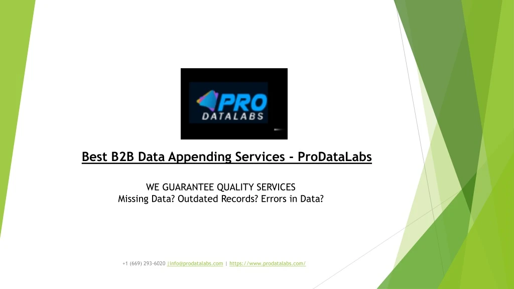 best b2b data appending services prodatalabs