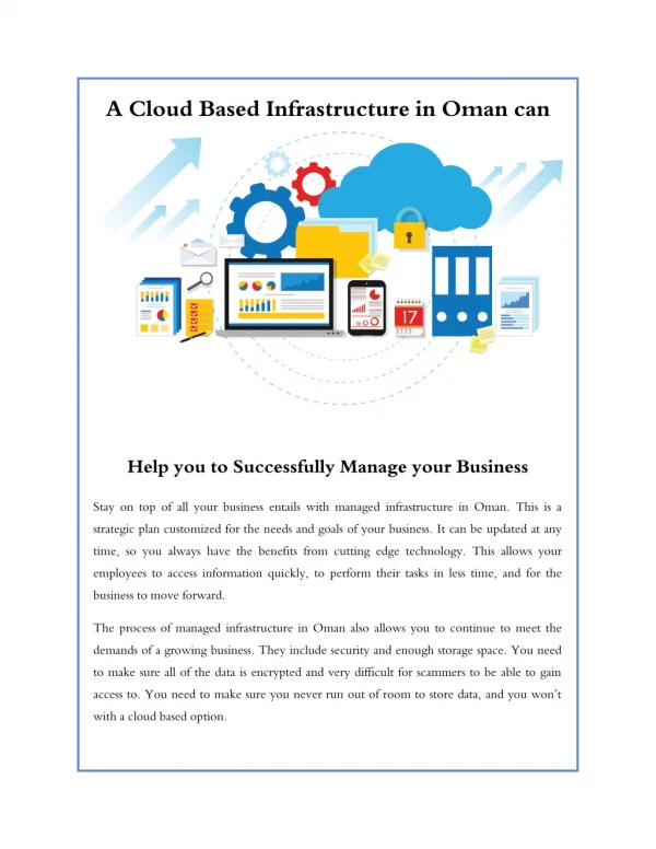 A Cloud Based Infrastructure in Oman can Help you to Successfully Manage your Business