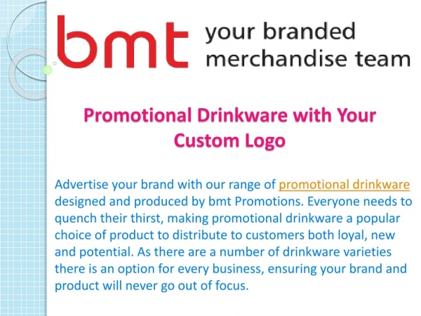 Promotional Drinkware with Your Custom Logo