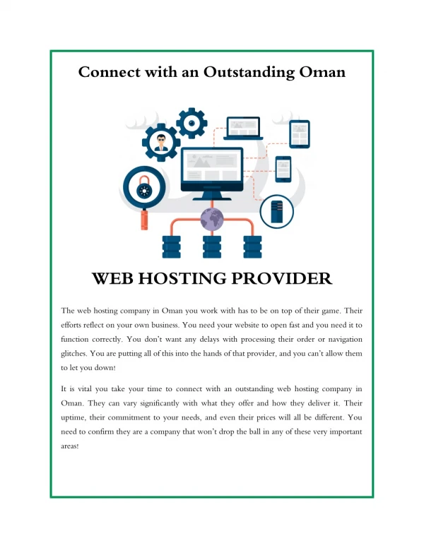 Connect with an Outstanding Oman Web Hosting Provider