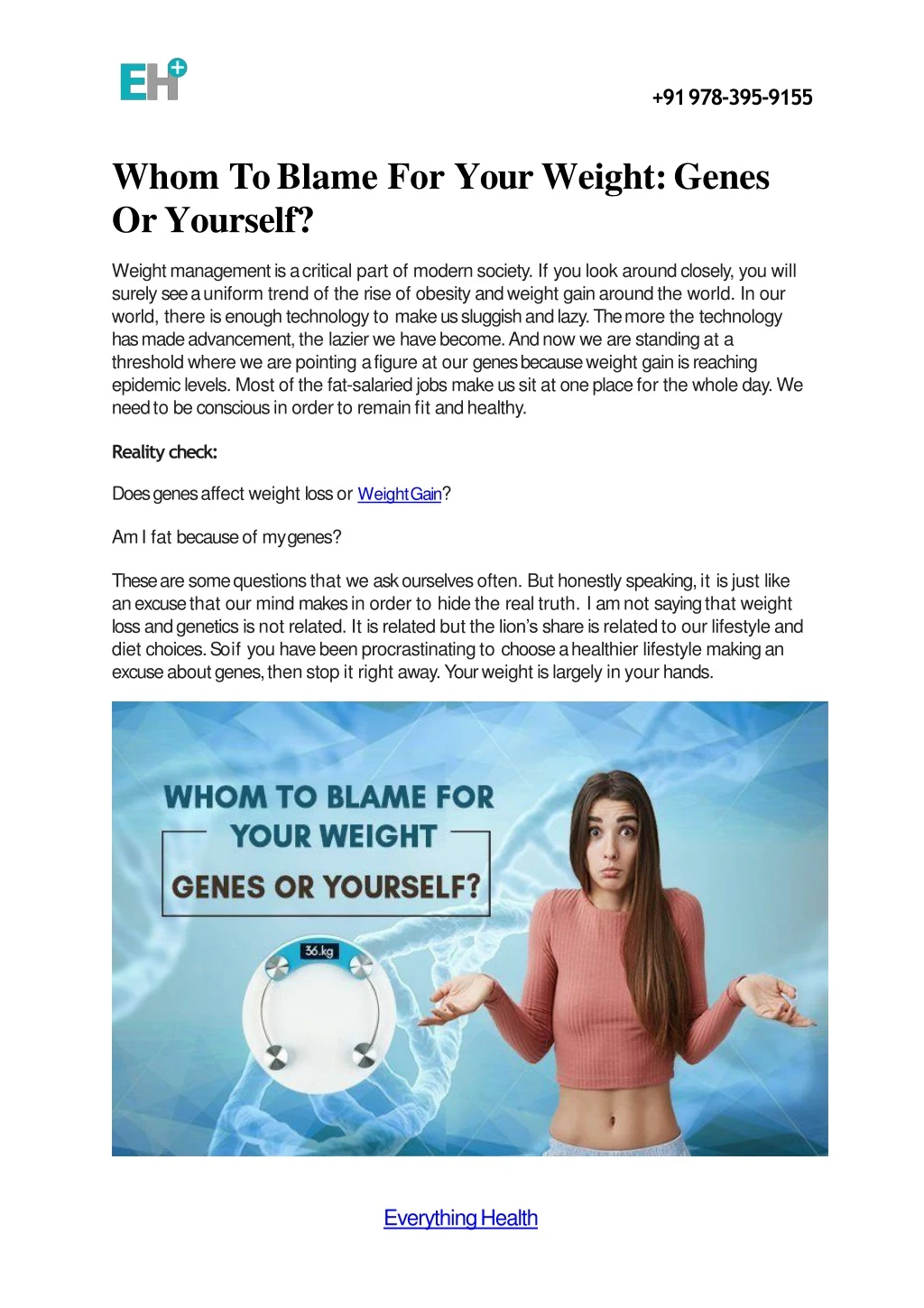 whom to blame for your weight genes or yourself