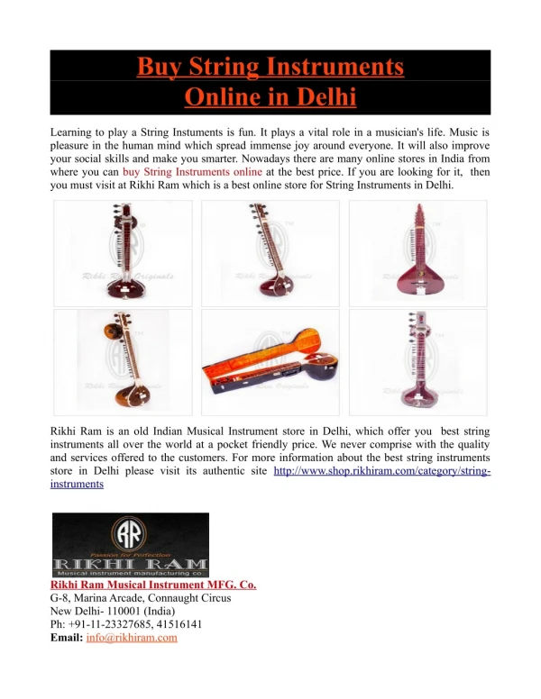 Buy String Instruments Online in Delhi