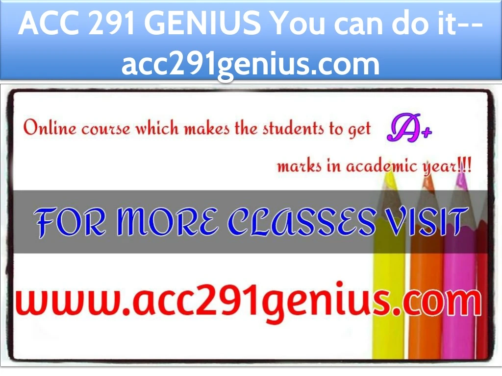 acc 291 genius you can do it acc291genius com