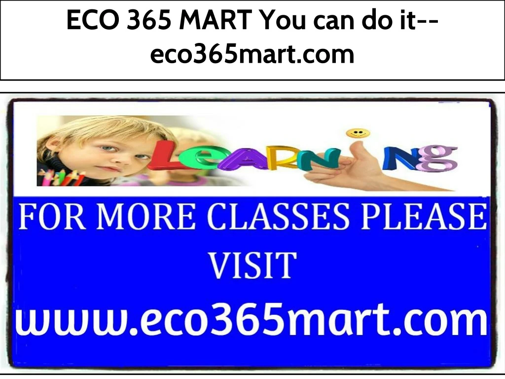 eco 365 mart you can do it eco365mart com