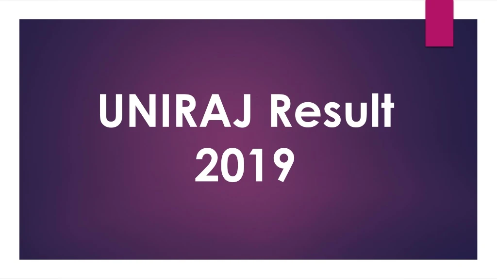 uniraj result 2019