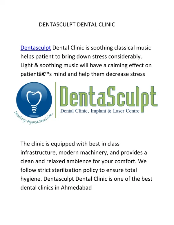 Best Dental and Dentist in Naranpura - Dentasculpt