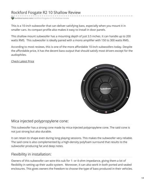 rockford fosgate r2 review - rockford fosgate subs review - rockford 10 subwoofer