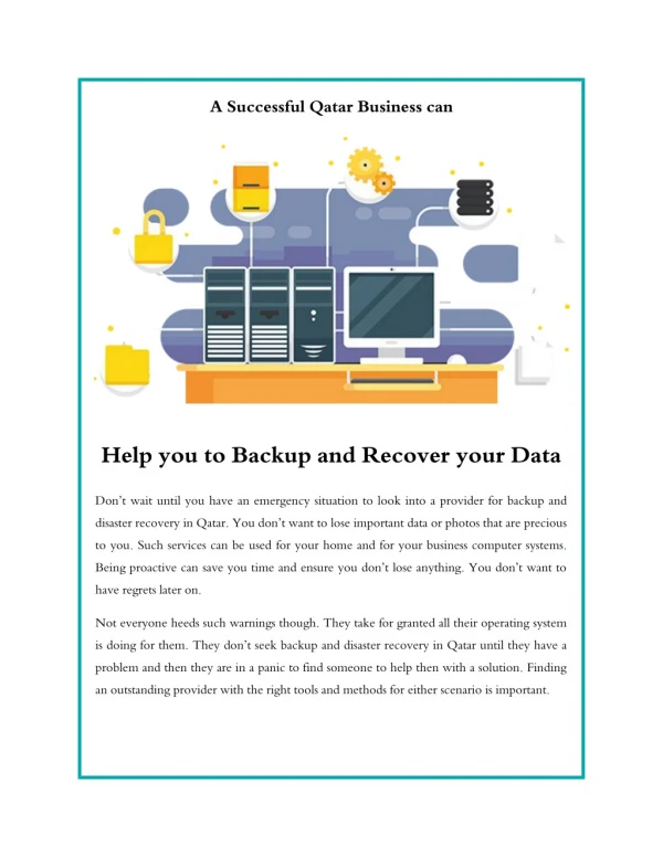 A Successful Qatar Business can Help you to Backup and Recover your Data