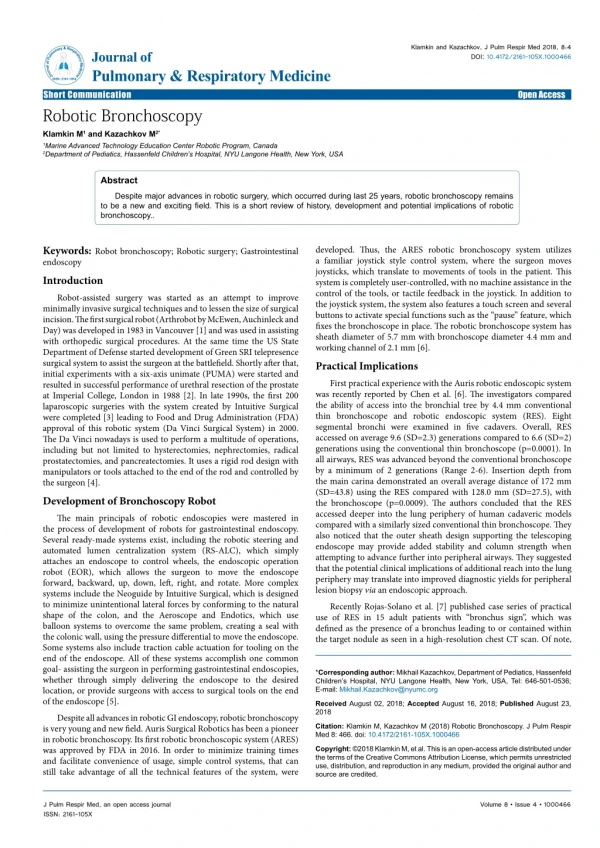 Robotic Bronchoscopy