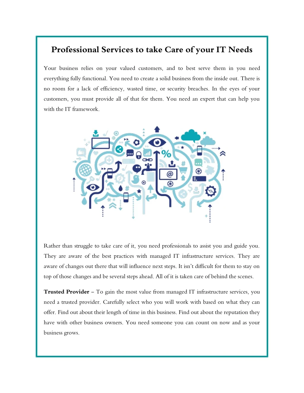 professional services to take care of your