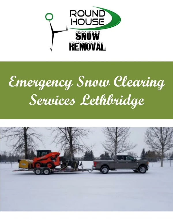 Emergency Snow Clearing Services Lethbridge