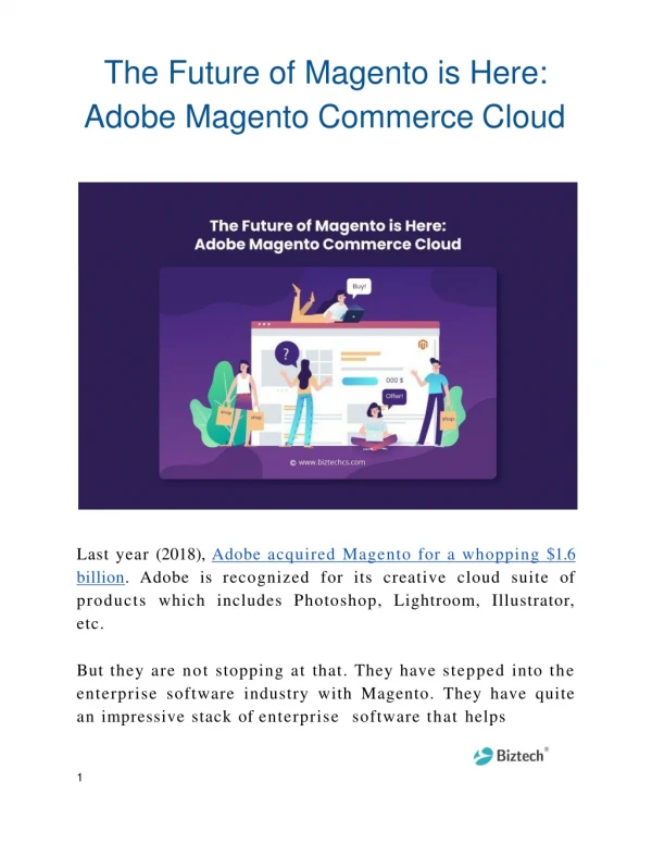 The Future of Magento is Here: Adobe Magento Commerce Cloud