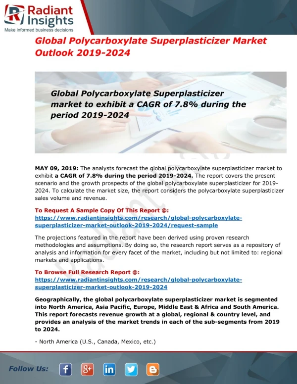 Global Polycarboxylate Superplasticizer Market Overview by Trend, Challenges, Drivers and Applications Forecast to 2024
