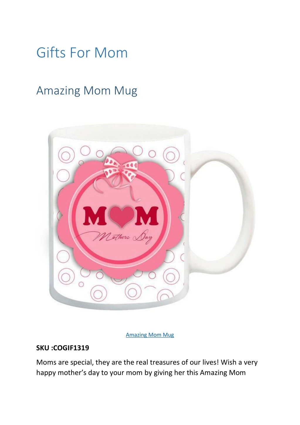 gifts for mom amazing mom mug