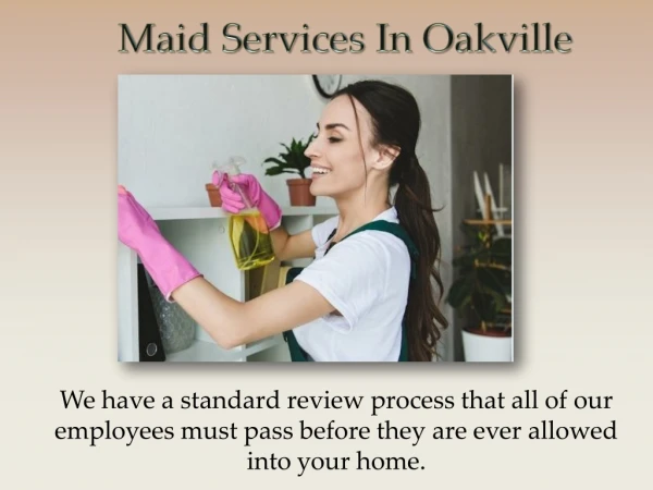 Maid Services In Oakville