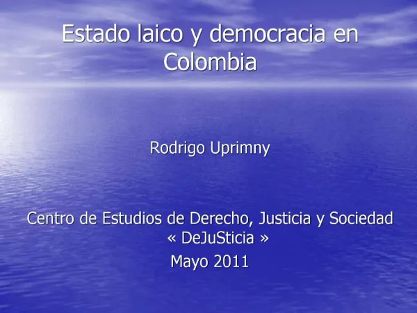 Estado laico y democracia en Colombia