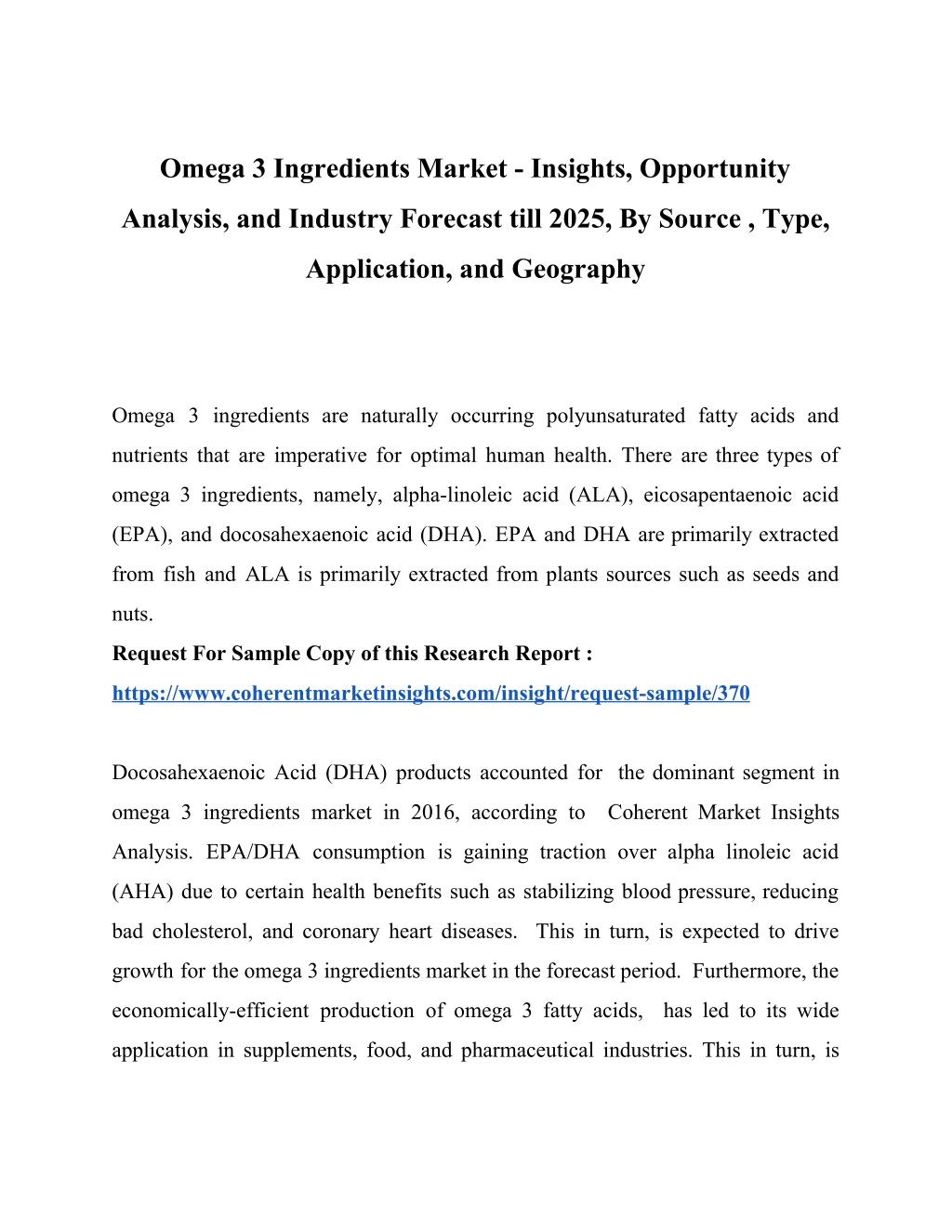 omega 3 ingredients market insights opportunity