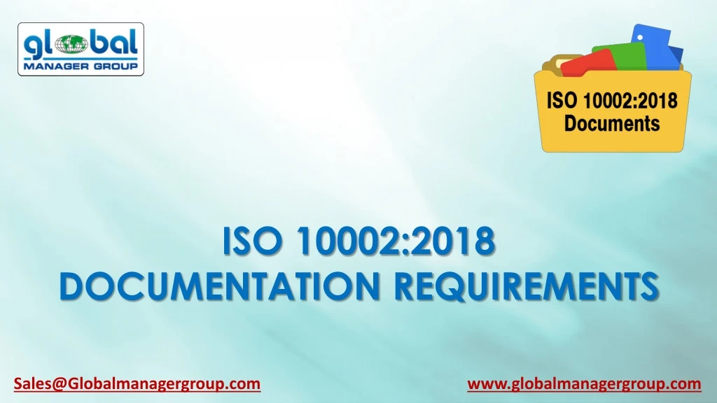 iso 10002 2018 documentation requirements
