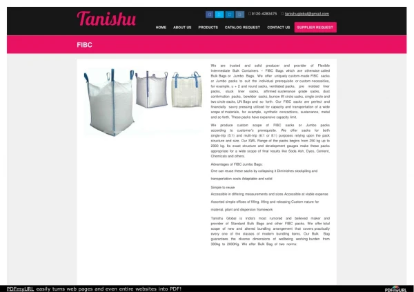 Top FIBC Bags Manufacturer & Exporter | Tanishu Global