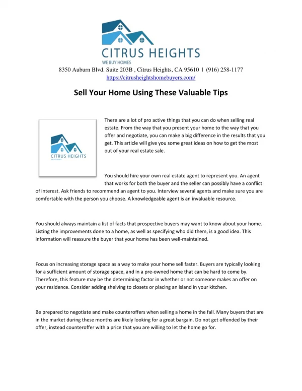 Citrus Heights Home Buyers