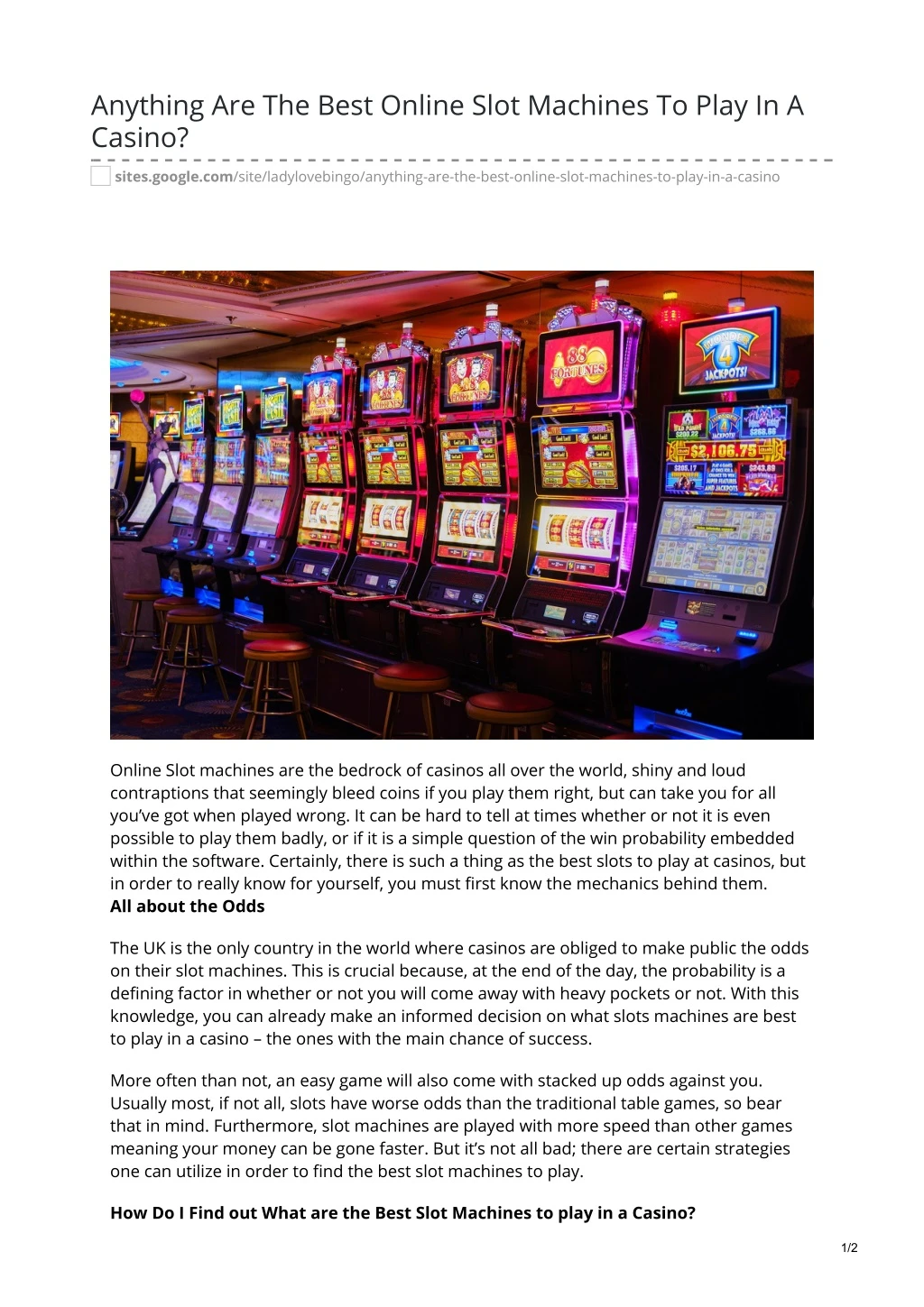 anything are the best online slot machines