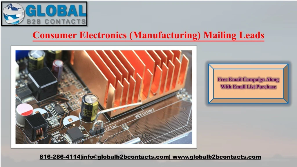 consumer electronics manufacturing mailing leads