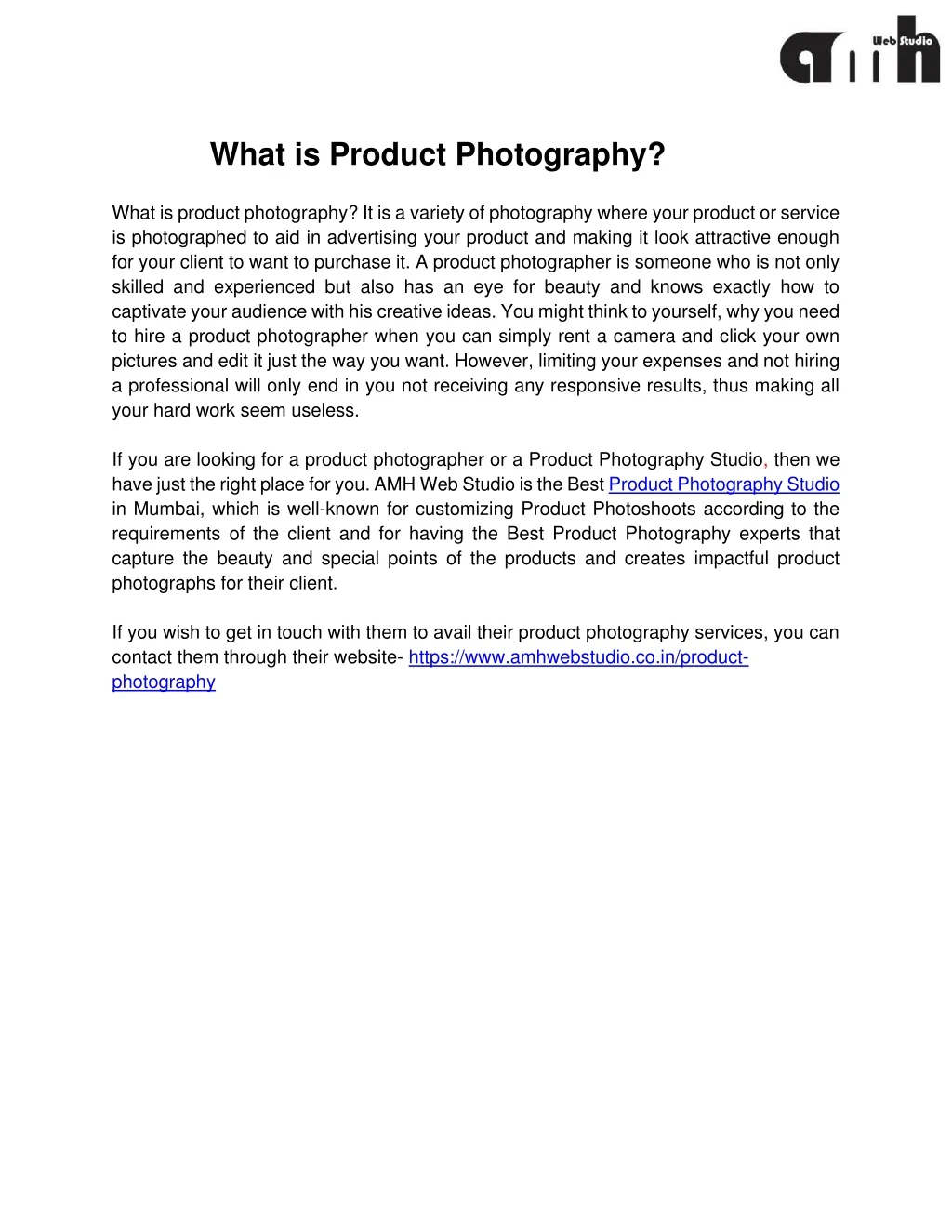 what is product photography