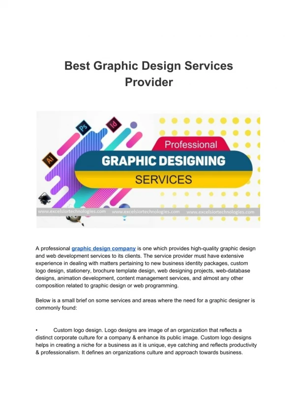 Best Graphic Design Services Provider