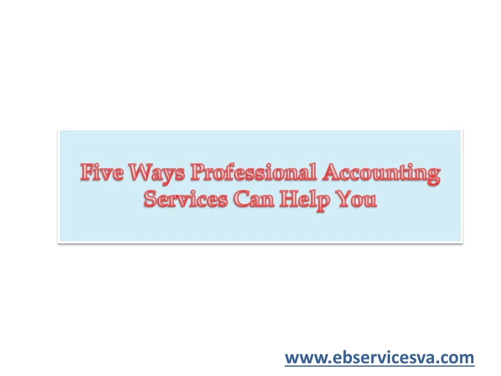 five ways professional accounting services