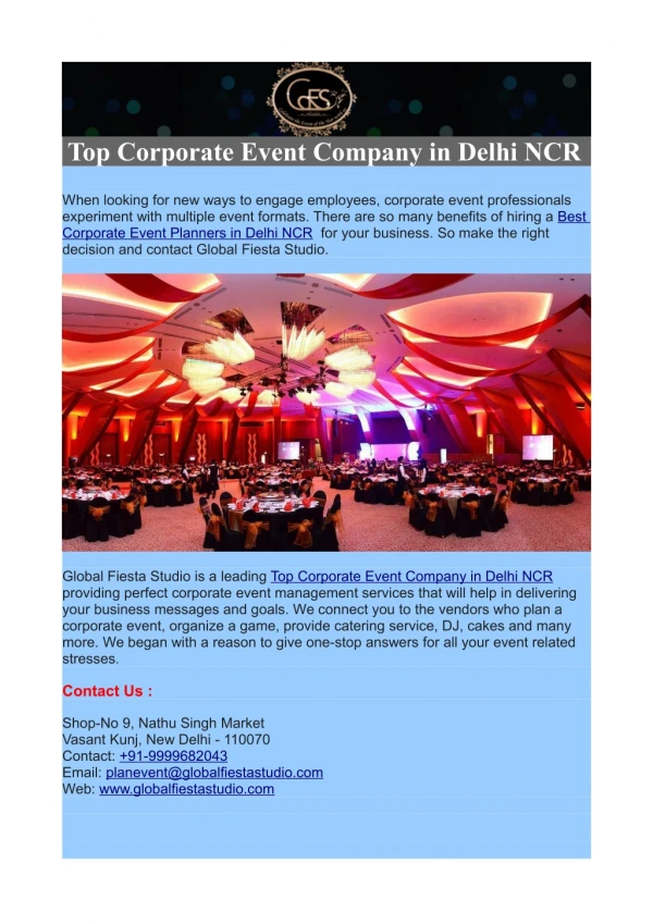 Top Corporate Event Company in Delhi NCR